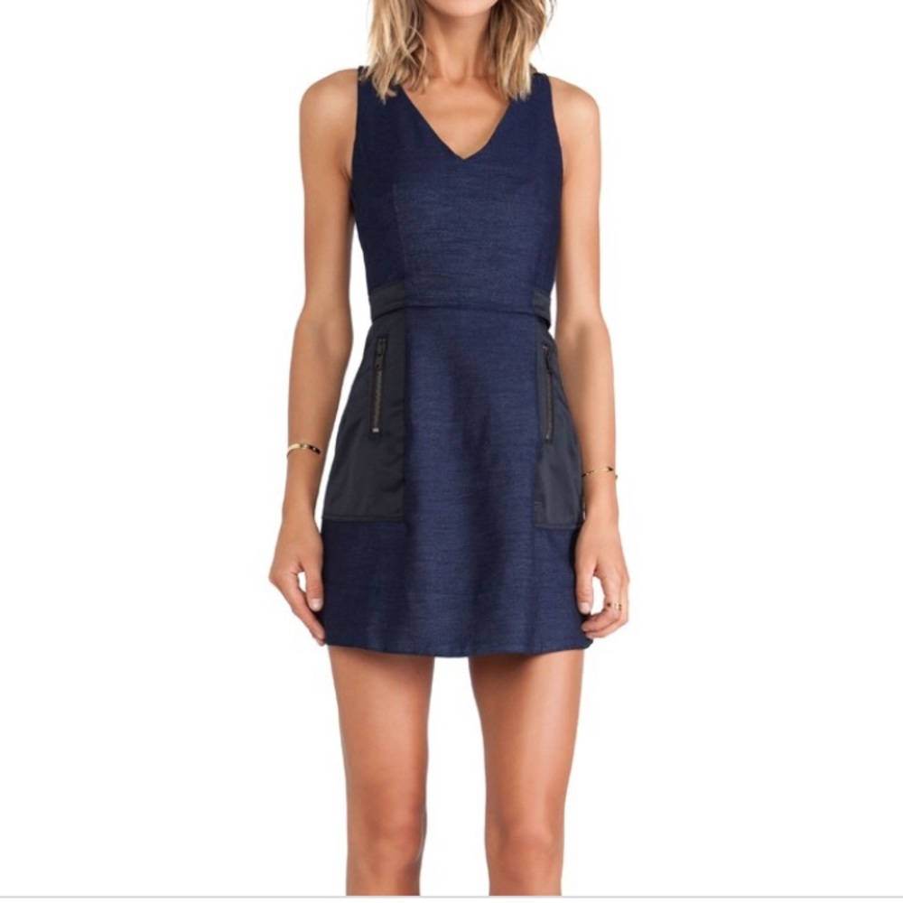 G-Star Black A-line Mini Dress V-neck Sleeveless